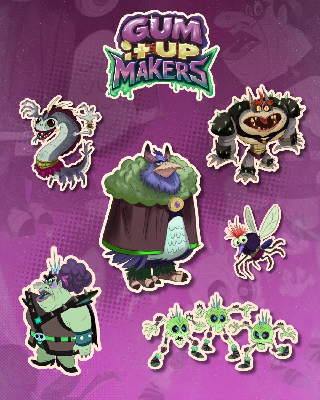 Gum It Up Makers Character Stickers